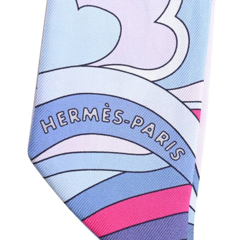 Hermès Faubourg Rainbow Twill Scarf in Multicolor Silk - Picture 5 of 11